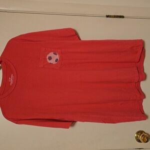 Vineyard Vines Pink Soccer Ball Short Sleeve Tee T-Shirt Women XL